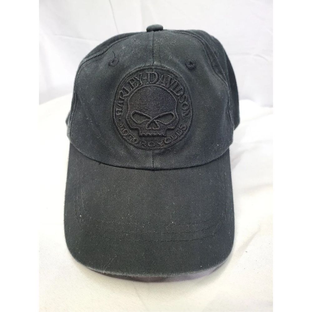 Harley Davidson, Cap, Hat, Embroidery, Stretch, Black, Genuine, One Size
